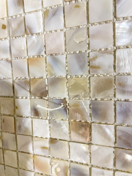 mosaique nacre nuances beige creme